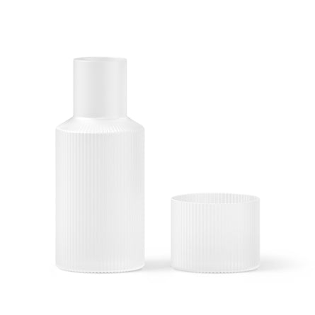 ferm LIVING Ripple Carafe Set, Small, Frosted