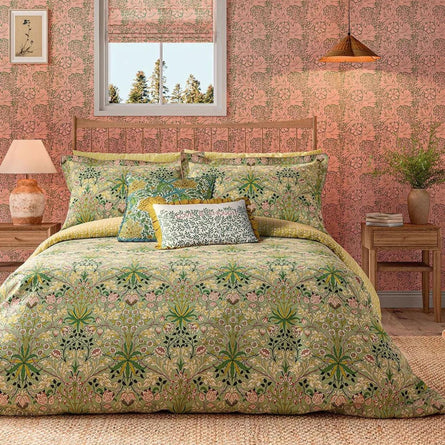 William Morris Hyacinth Bedding in Sage & Citrus