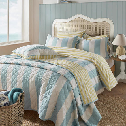 Lille Stripe Duvet Cover and Pillowcases in Seaspray by Laura Ashley