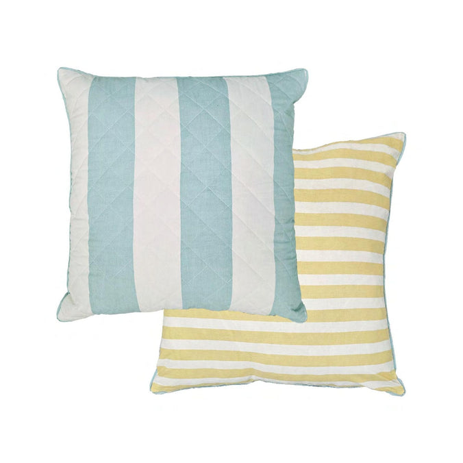Lille Stripe Feather Cushion in Seaspray Blue by Laura Ashley, 58x58cm
