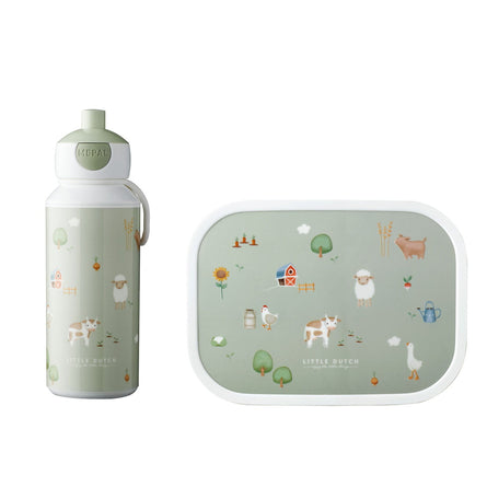 Mepal Campus Lunch Set with Lunch Box & Drink Bottle, Little Farm