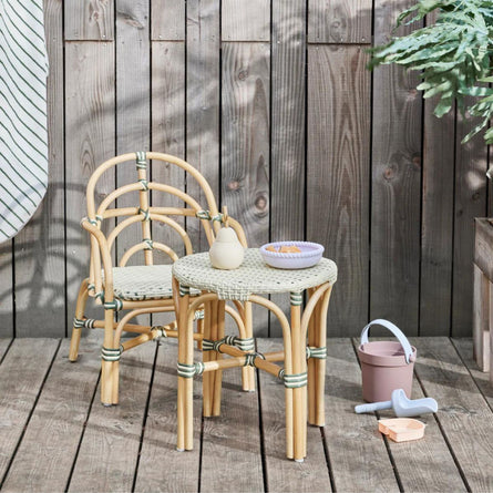 Momi Mini Outdoor Tables & Chairs, Vanilla/Olive by Oyoy Living Design