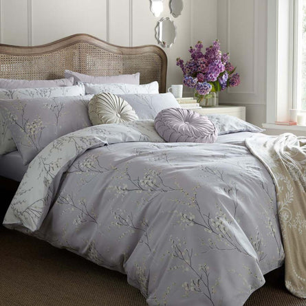 Pussy Willow Duvet Cover and Pillowcases in Lavender by Laura Ashley