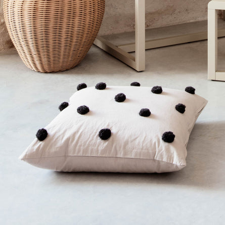 Ferm Living Dot Tufted Cushion, Sand Black