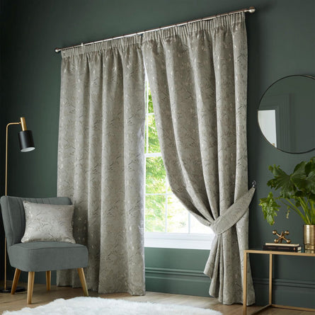 Ashley Wilde Hertford Champagne Lined Pencil Pleat Curtains