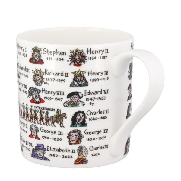 Mclaggan & Co | Picturemaps | Kings & Queens with Dates Mug (Charles III) Mug | 300ml | Bone China