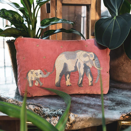 Elizabeth Scarlett Elephant Conservation Everyday Pouch, Coral