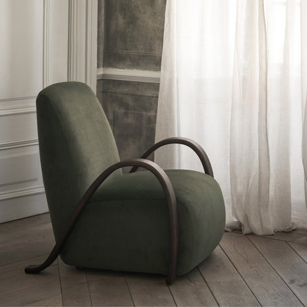 Ferm Living Buur Lounge Chair Rich Velvet - Pine