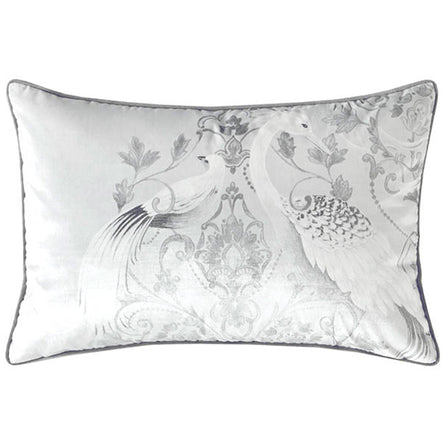 Laura Ashley Tregaron Velvet Silver Feather Filled Cushion, 40x60cm