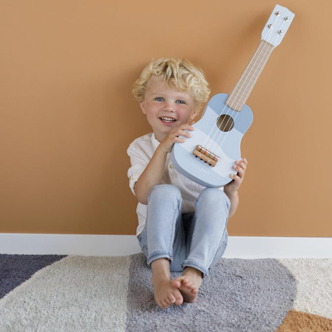 Little Dutch Children's Wooden Toy Guitar, Blue