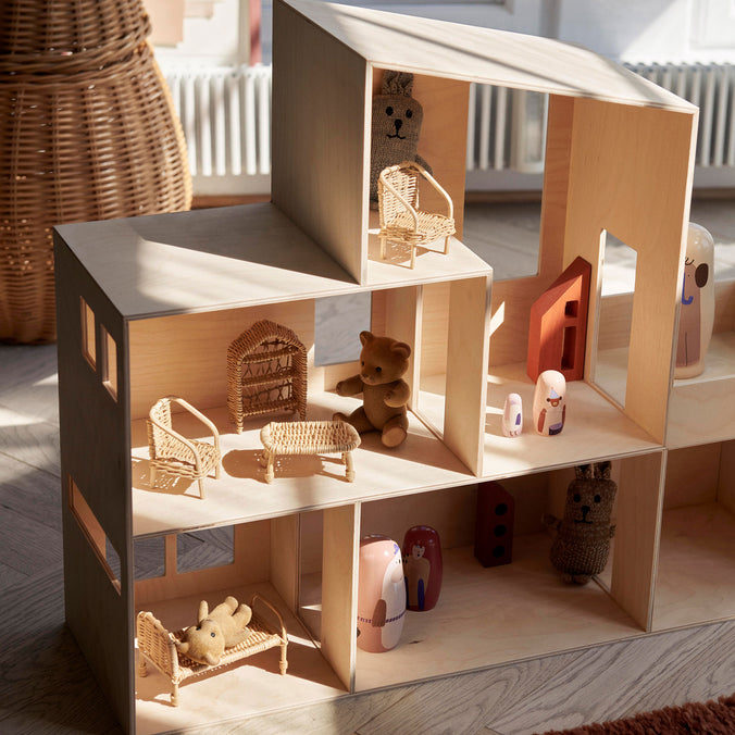 ferm LIVING Rattan Dollhouse Furniture - Set of 5 - Natural