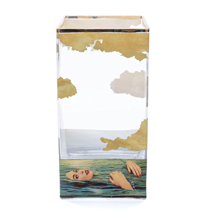 Seletti Wears Toiletpaper Glass Vase H30cm, Sea Girl