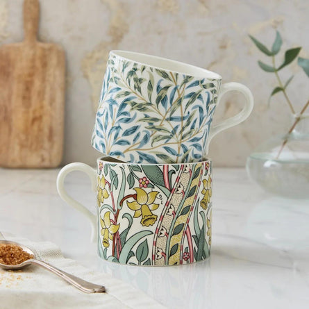 Morris & Co Set of 2 Mugs, Daffodil & Willow Bough