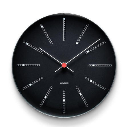 Arne Jacobsen Bankers Wall Clock 21cm, Black