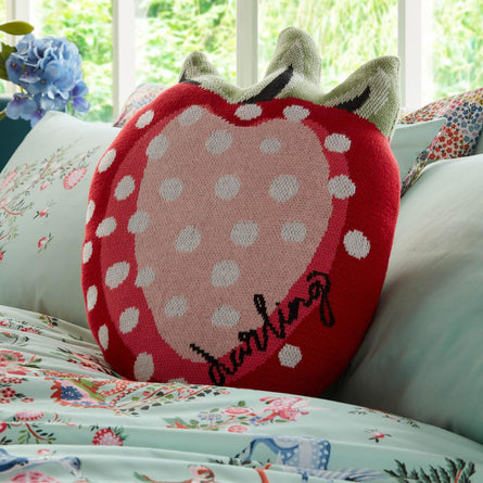 Cath Kidston Strawberry Dreams Cushion, 35.5x48cm Pink