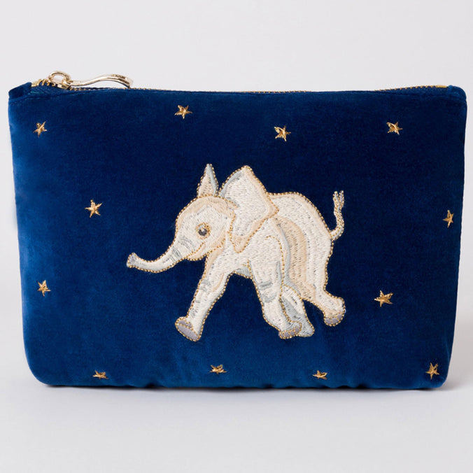 Elizabeth Scarlett Orphaned Elephants Conservation Collection Mini Pouch, Navy