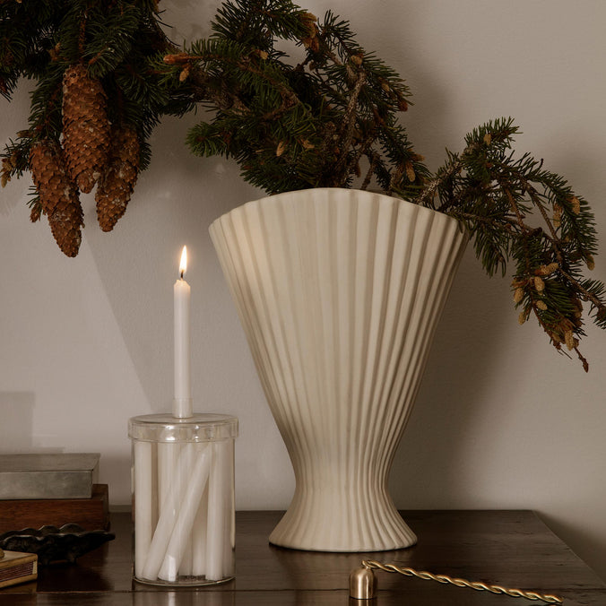 ferm Living Fountain Vase, Off-White