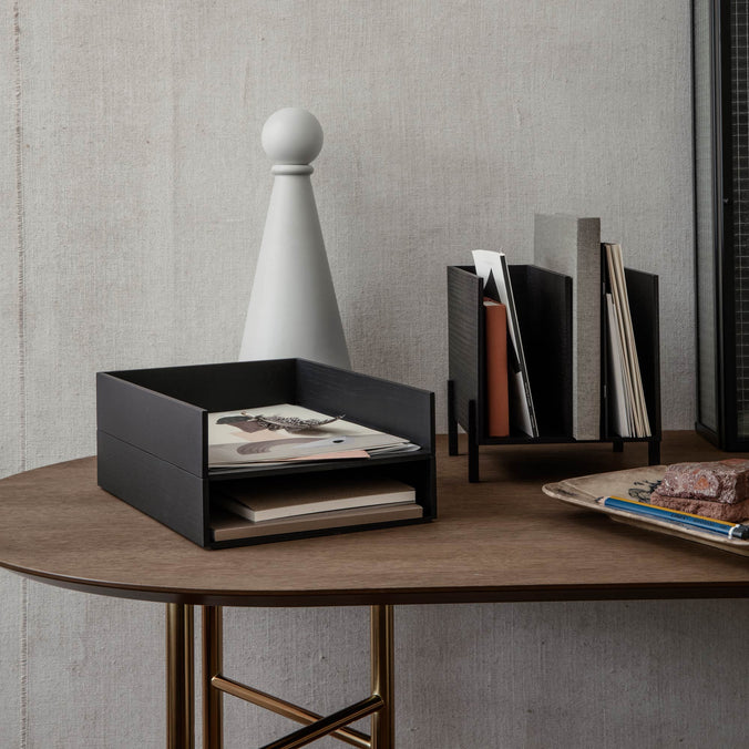 ferm LIVING Letter Tray, Black Stained Ash
