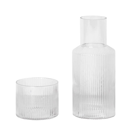 ferm LIVING Ripple Carafe Set Clear, Small