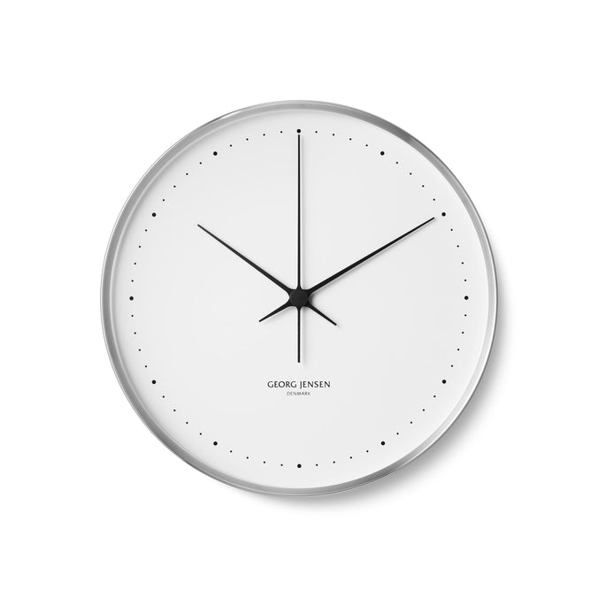 Georg Jensen Henning Koppel Clock 40cm, Steel & White