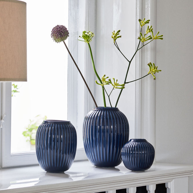 Kähler Hammershøi Ceramic Vase, Indigo