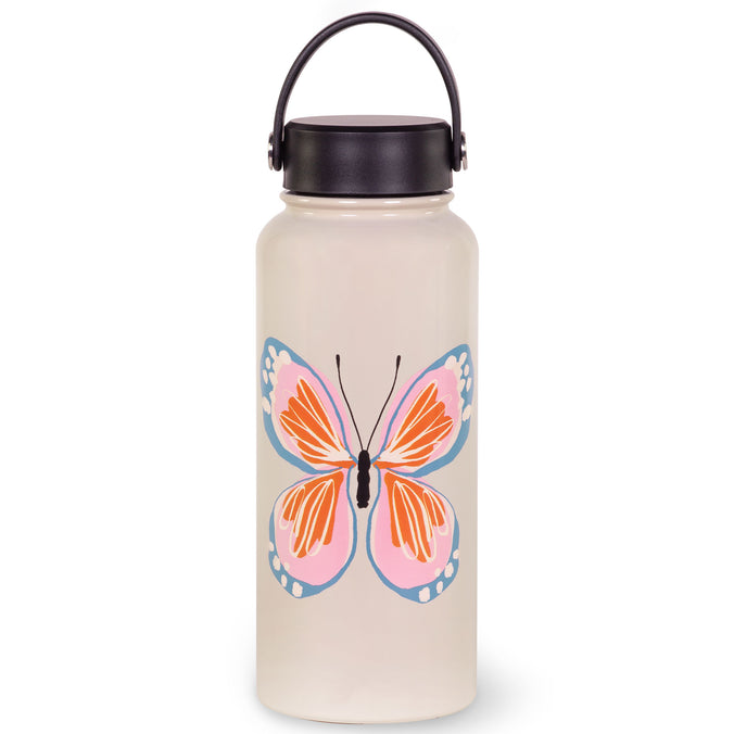 Kate Spade Stainless Steel XL Water Bottle, Garden Butterfly