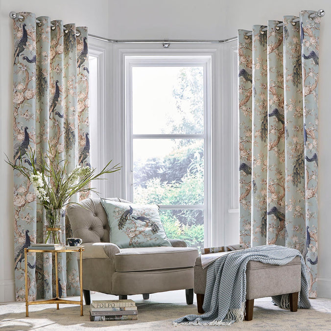 Laura Ashley Belvedere Duckegg Lined Eyelet Curtains