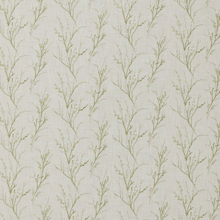 Laura Ashley Pussy Willow Embroidery Hedgerow Green Fabric