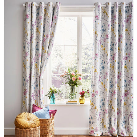 Laura Ashley Wild Meadow Multi Blackout Lined Eyelet Curtains