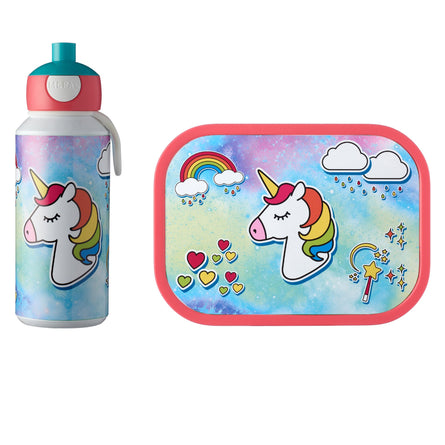 Mepal Campus Lunch Set with Lunch Box & Drink Bottle, Tropical Unicorn