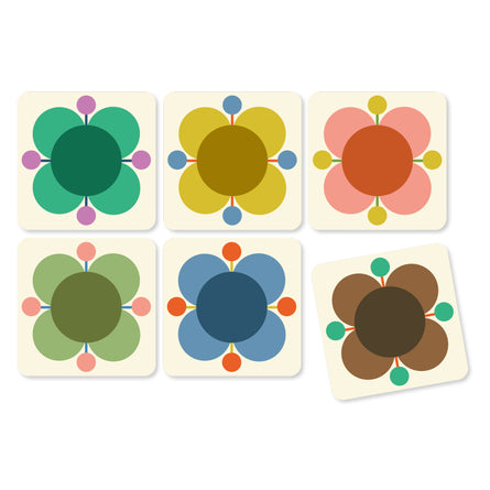 Orla Kiely Atomic Flower Coasters, Set of 6