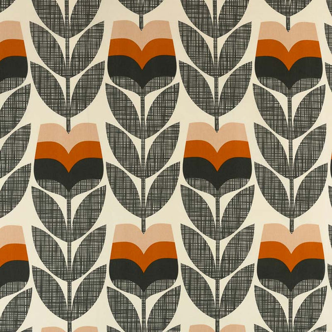 Orla Kiely Rosebud Fabric, Orange