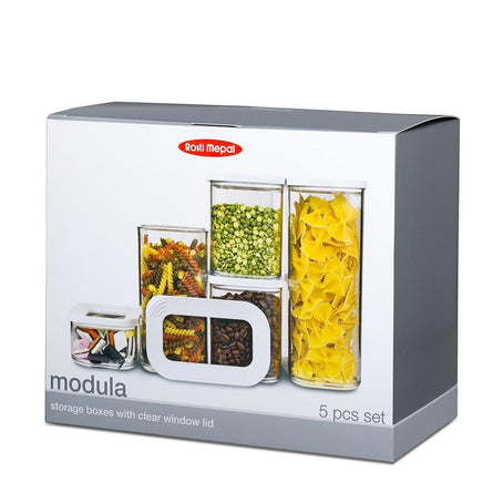 Mepal Modula Kitchen Storage 5 Piece Starter Set, White
