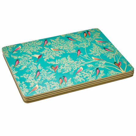 Sara Miller Chelsea Collection Birds Placemats, Set of 4, Green