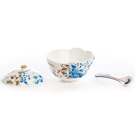 Seletti Hybrid Porcelain Sugar Pot with Spoon, Maurilia