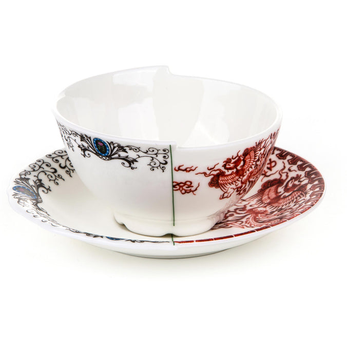 Seletti Hybrid Porcelain Tea cup with Saucer, Zora