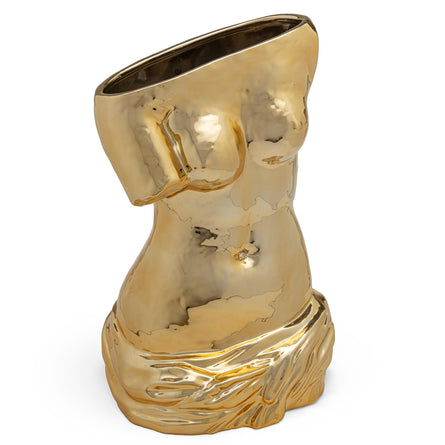 Seletti Milo Porcelain Vase, Gold H38.5cm