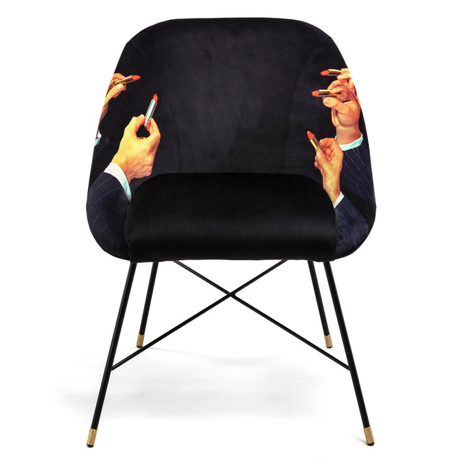 Seletti Wears Toiletpaper Padded Chair 60x50cm h72cm, Lipsticks Black