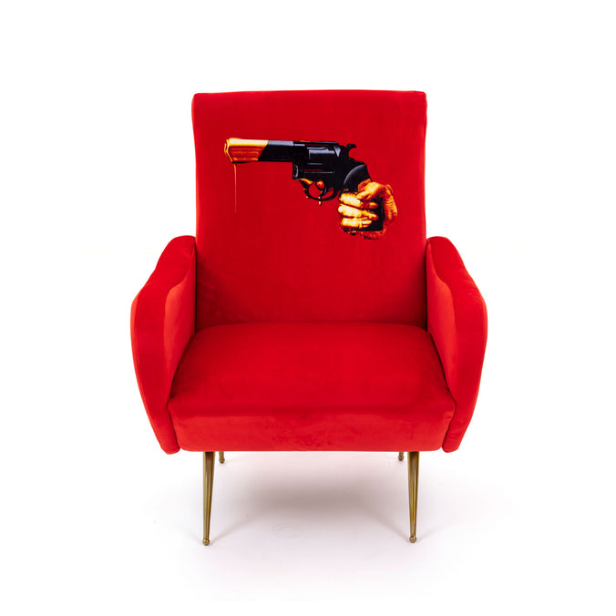 Seletti Wears Toiletpaper Upholstered Wooden Armchair 70x79cm h86cm,  Revolver
