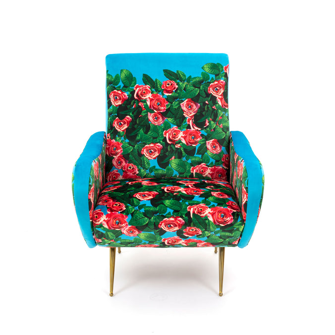Seletti Wears Toiletpaper Upholstered Wooden Armchair 70x79cm h86cm,  Roses  
