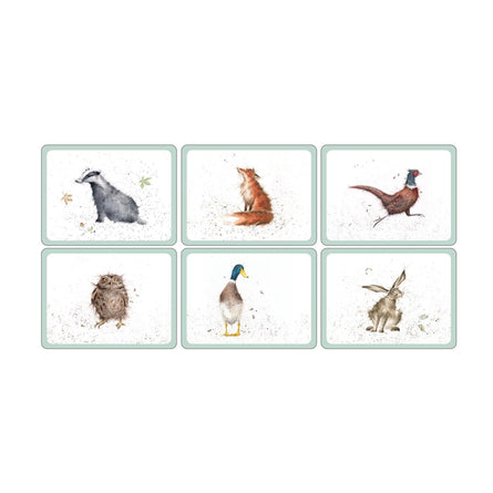 Wrendale Country Set Wildlife Placemats, Set of 6