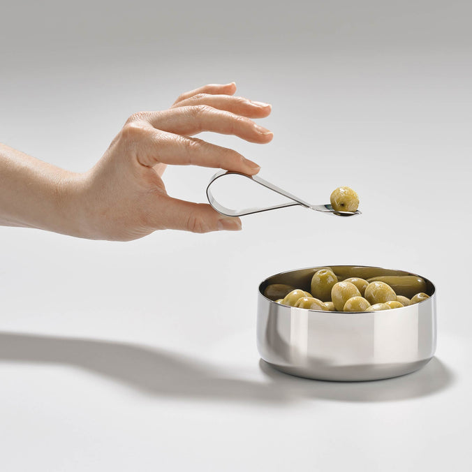 Zone Denmark Rocks Delicacy Bowl With Spoon, Polished Stainless Steel